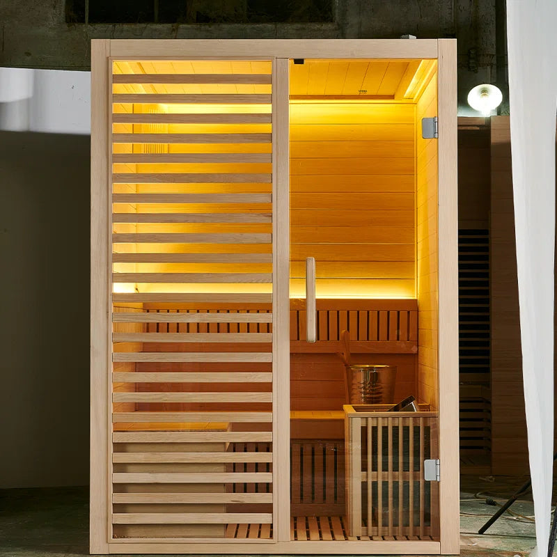 Saunas 2- Person Indoor Traditional Steam Sauna in Hemlock