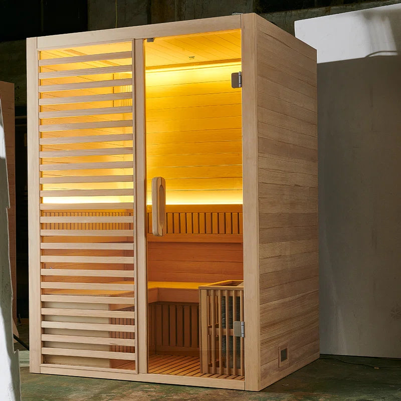 Saunas 2- Person Indoor Traditional Steam Sauna in Hemlock