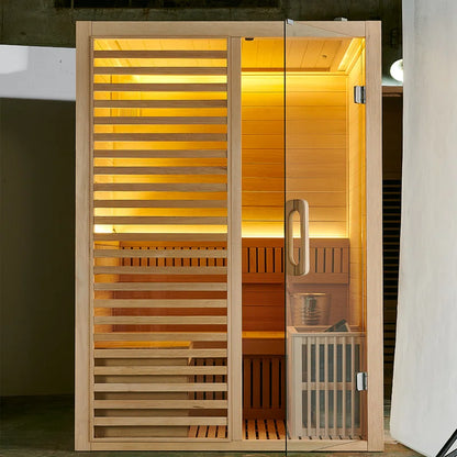 Saunas 2- Person Indoor Traditional Steam Sauna in Hemlock