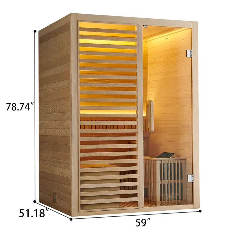 Saunas 2- Person Indoor Traditional Steam Sauna in Hemlock