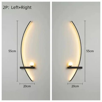 Modern LED Wall Lamp – Minimalist Art Design for Bedroom, Living Room, and Bathroom, Gold/Black