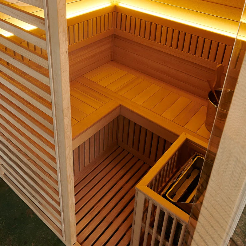 Saunas 2- Person Indoor Traditional Steam Sauna in Hemlock